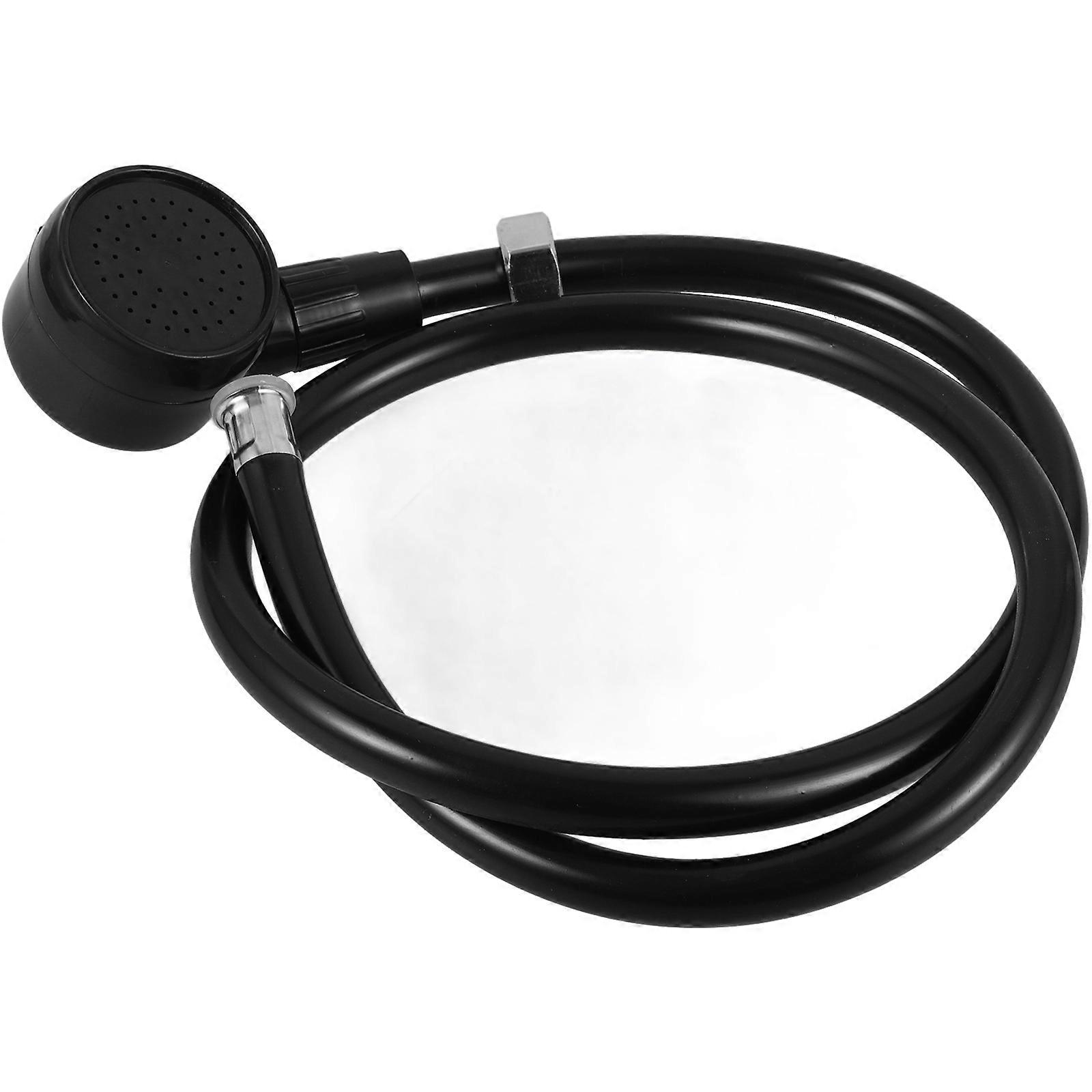 Pressurized Shower Sprayer with Handheld Shower Head for Shampoo Sink in Black Plastic and Stainless Steel