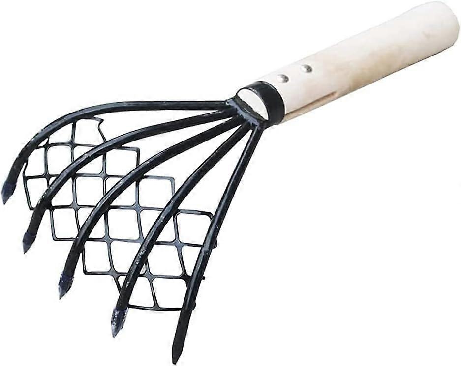 Clam rake, conch garden with net tool, 5-paw beach accessories, shell household fork, useful for digging fruit wood
