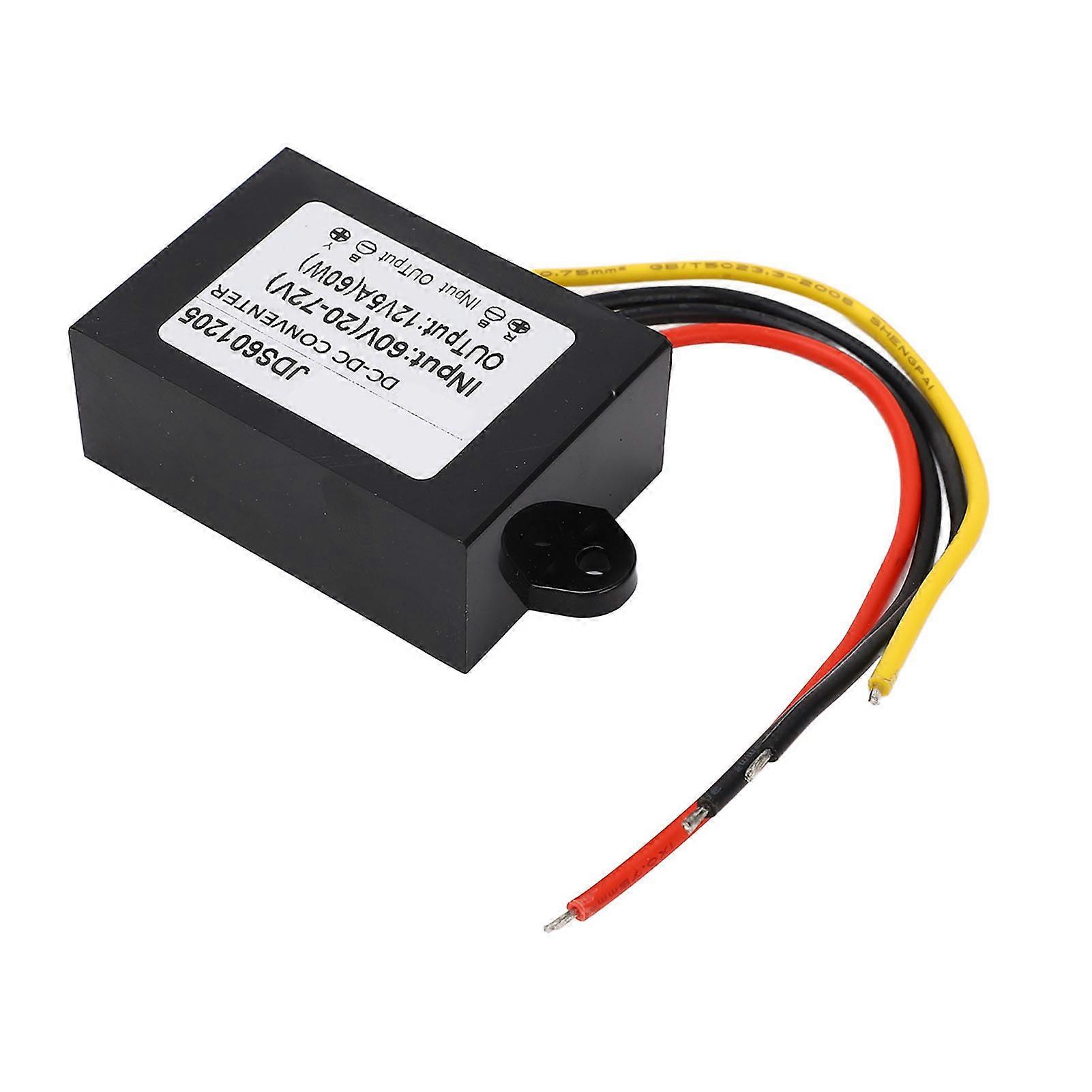 DC to DC Conventer Buck Adjustable 60V(20‑72V) to 12V 5A PP Shell Epoxy Resin Power Supplies 