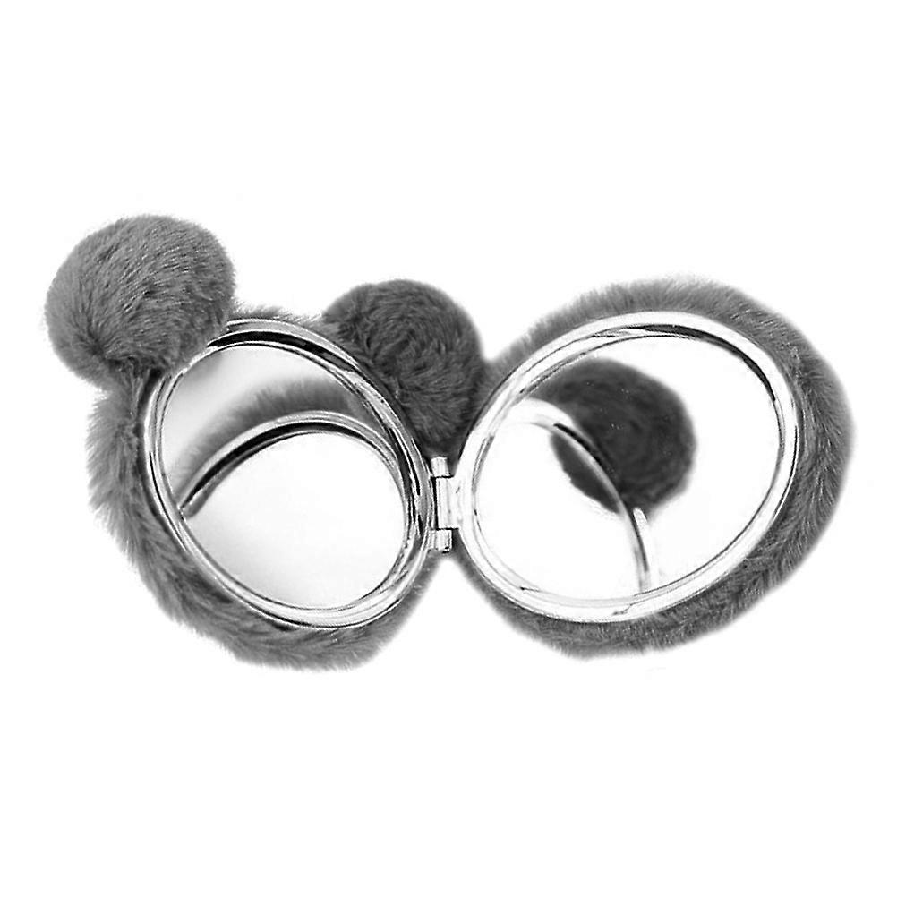 Double Sided Travel Mirror Lightweight Makeup Tool for Women Multi-Function Light Grey 1Pack