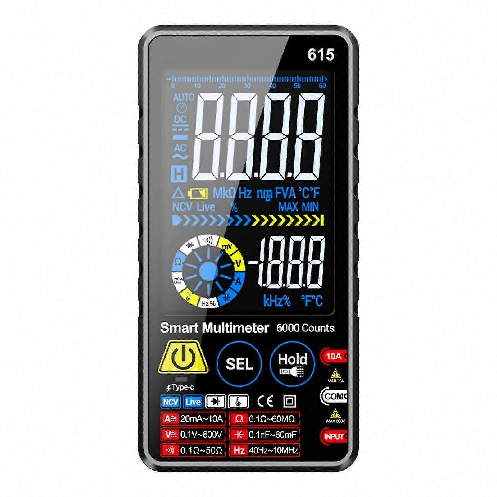 Lightweight Miniature Digital Multimeter 6000 Count for Diverse Electrical Testing Applications Home & Professional Use