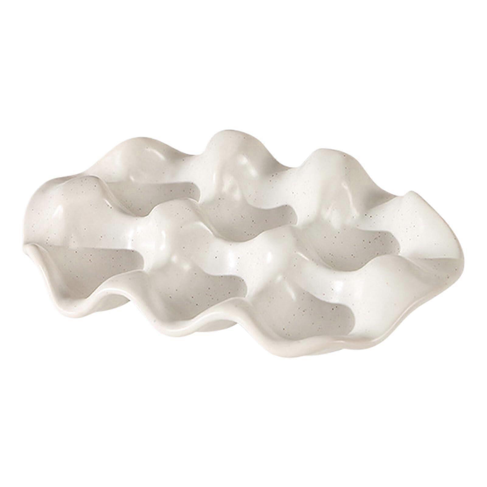 Ceramic Egg Tray With Grooved Design For Storing Eggs And Small Items, High Aesthetic Value, Ceramic Egg Grid Type+4