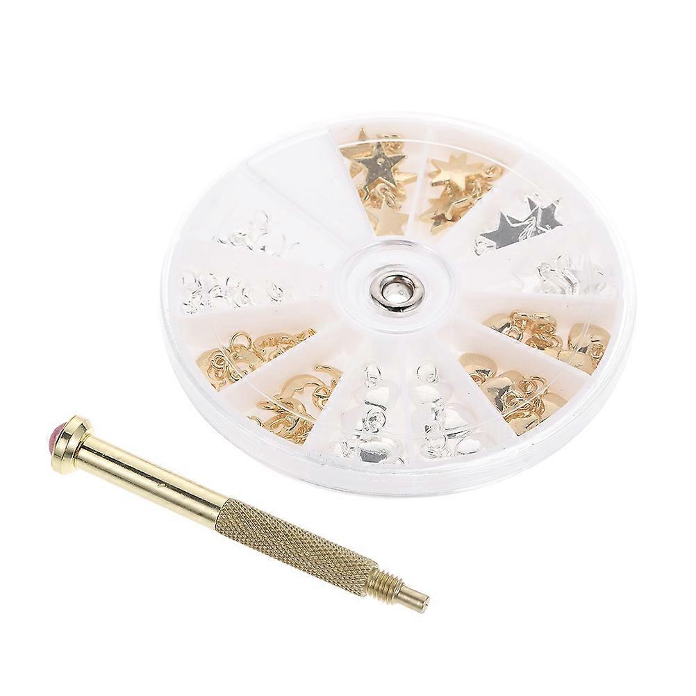 Nail Art Pendant Drilling Tool Charms Puncher DIY Manicure Accessories Professional Nail Piercing Kit Home Salon Use