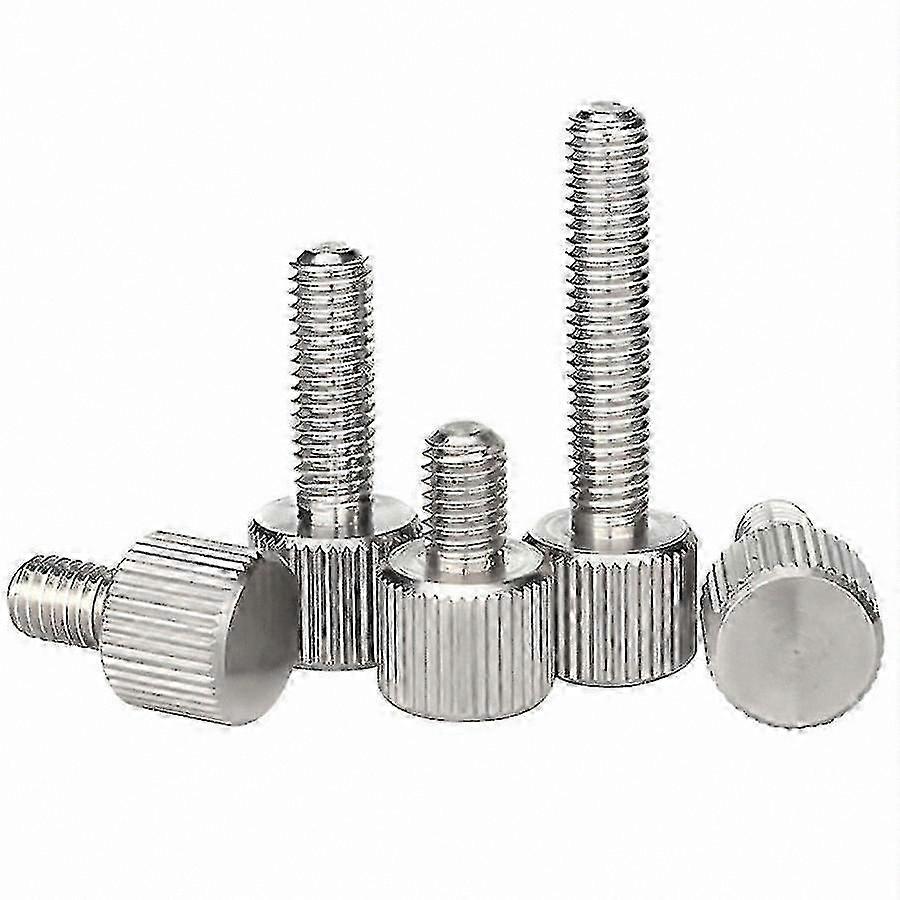 Vis à pouce en acier inoxydable moletée M3 M4 M5 M6 Vis à vis plate 20pcs