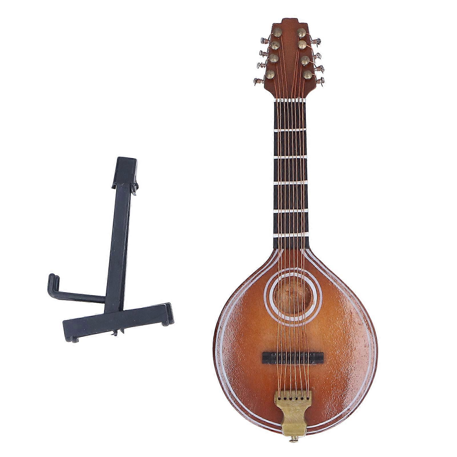 Mini Mandolin Instrument Space Saving Elegant Handmade 8 Strings Mandolin Model for Gifts Home Decoration