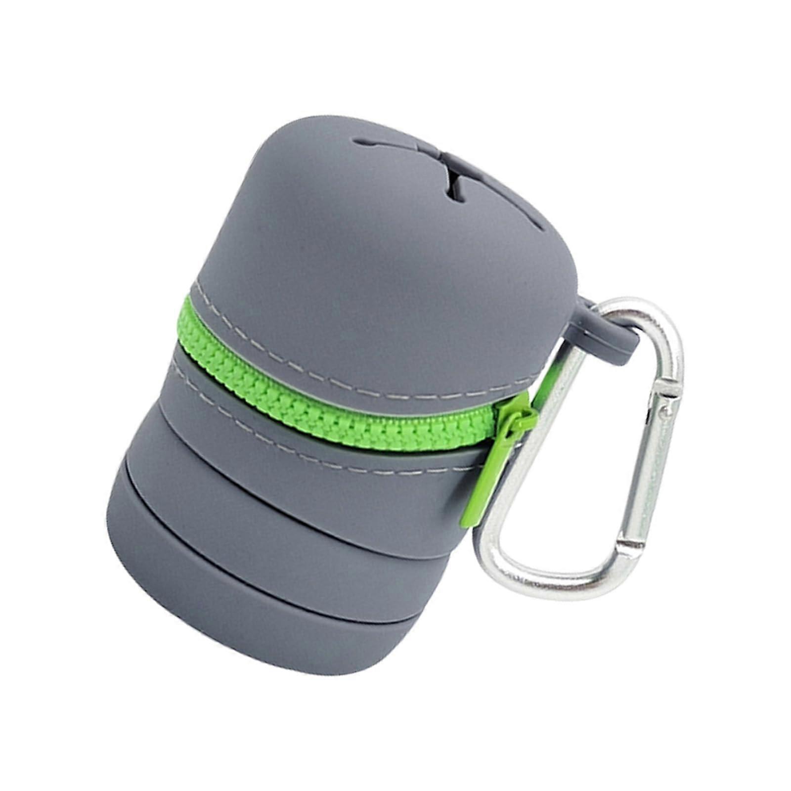 Silicone Fly Fishing Tool Organizer Versatile Telescopic Trash Can Storage Box For Backpacks Application Light Grey