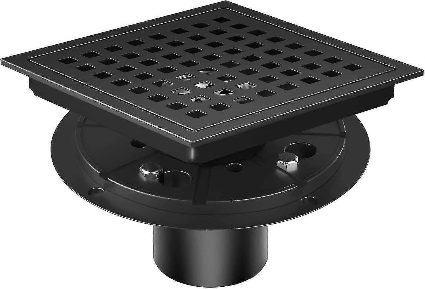 Shower Floor Drain, 6-Inch Square, High Flow to Prevent Water Accumulation, Removable for Cleaning