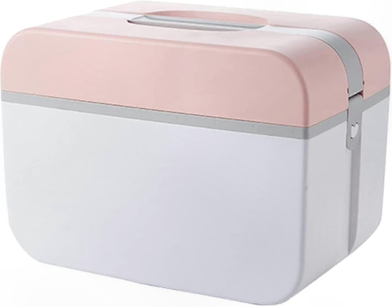 Double Layer First Aid Storage Box with Buckle Lock for Home Medicine Organization