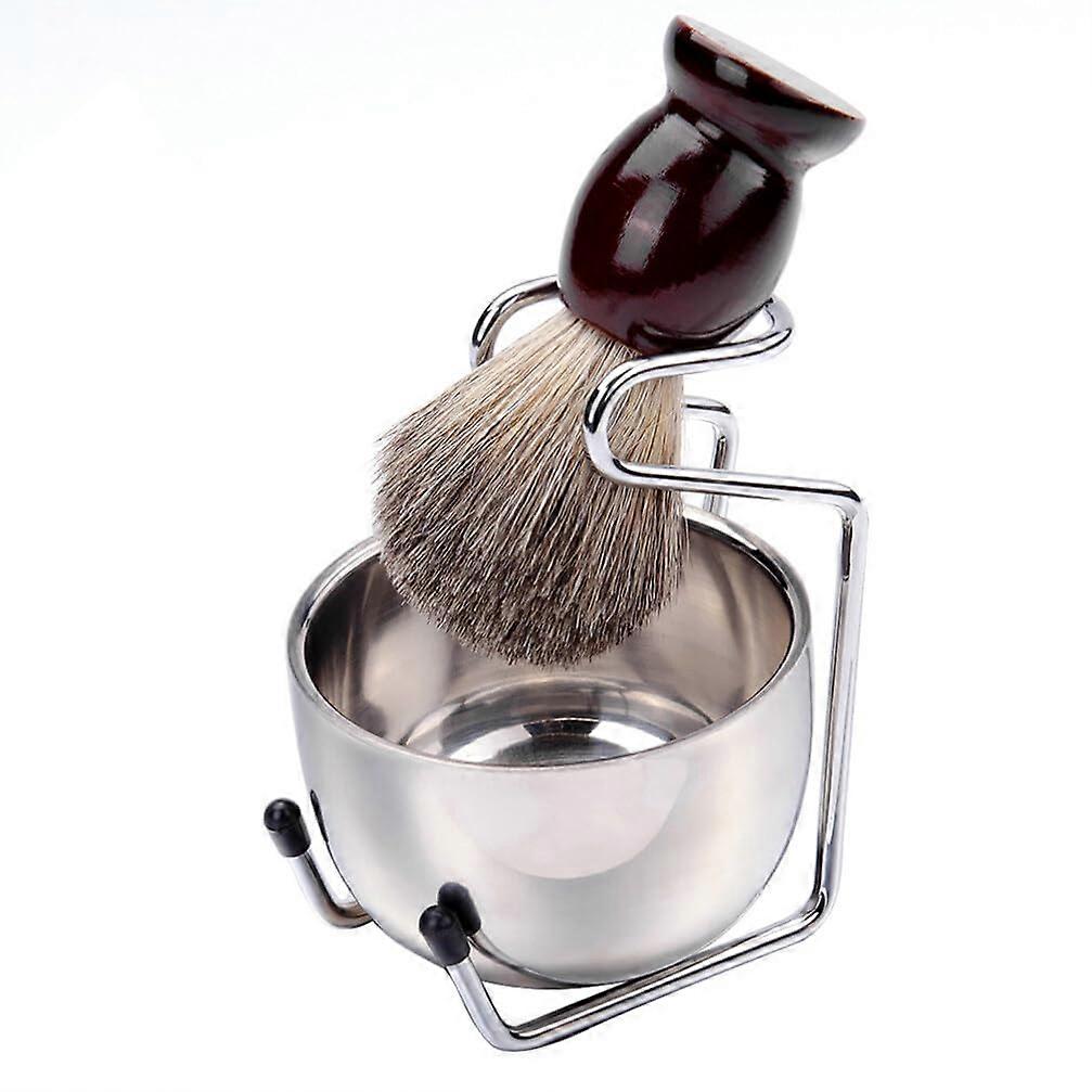 Men's Beard Shaving Brush and Bowl Set with Bamboo Handle, Moustache Comb, Shaving Soap for Grooming