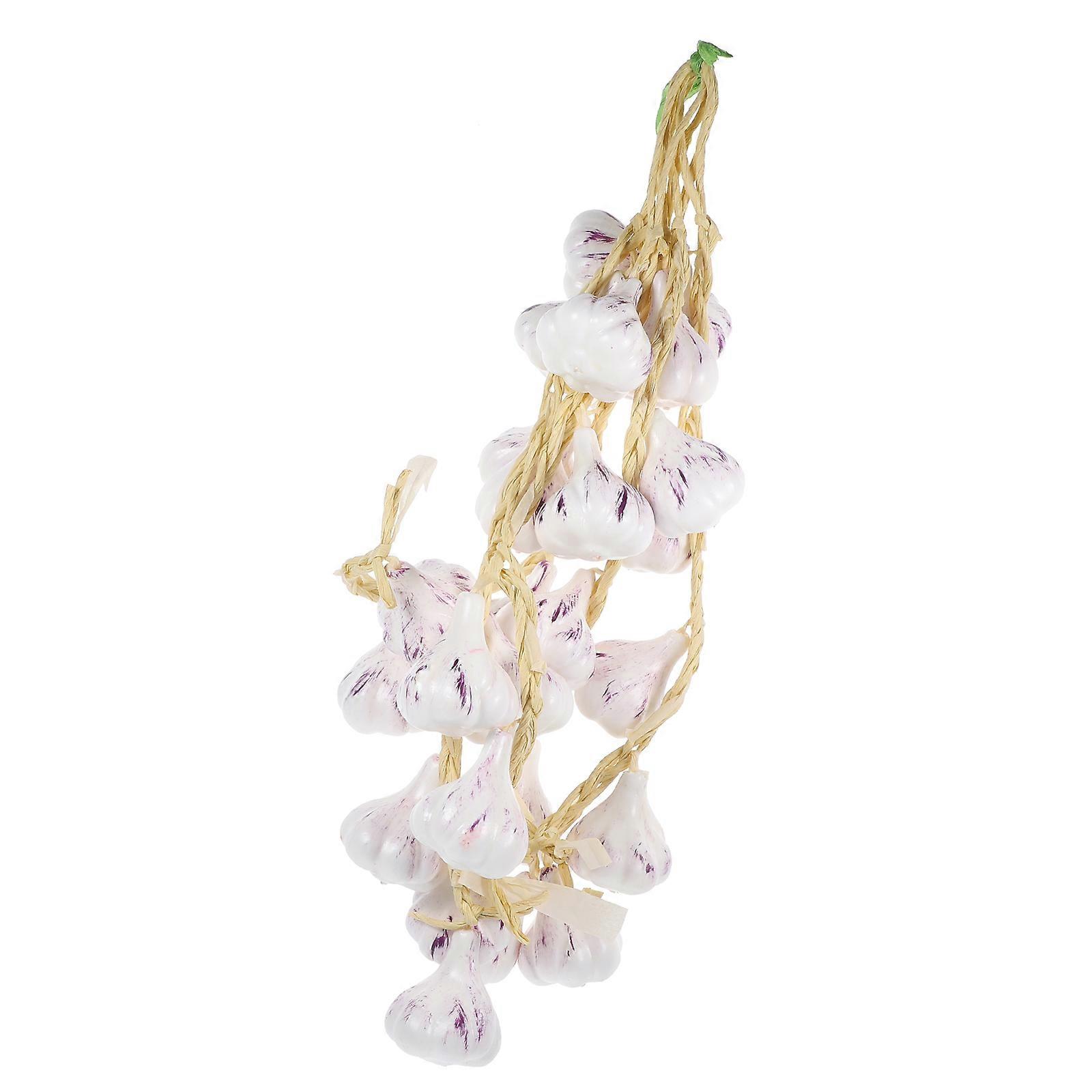 5Pcs White Foam Artificial Garlic Strings Wall Hanging Decor for Home and Farmhouse Decoration