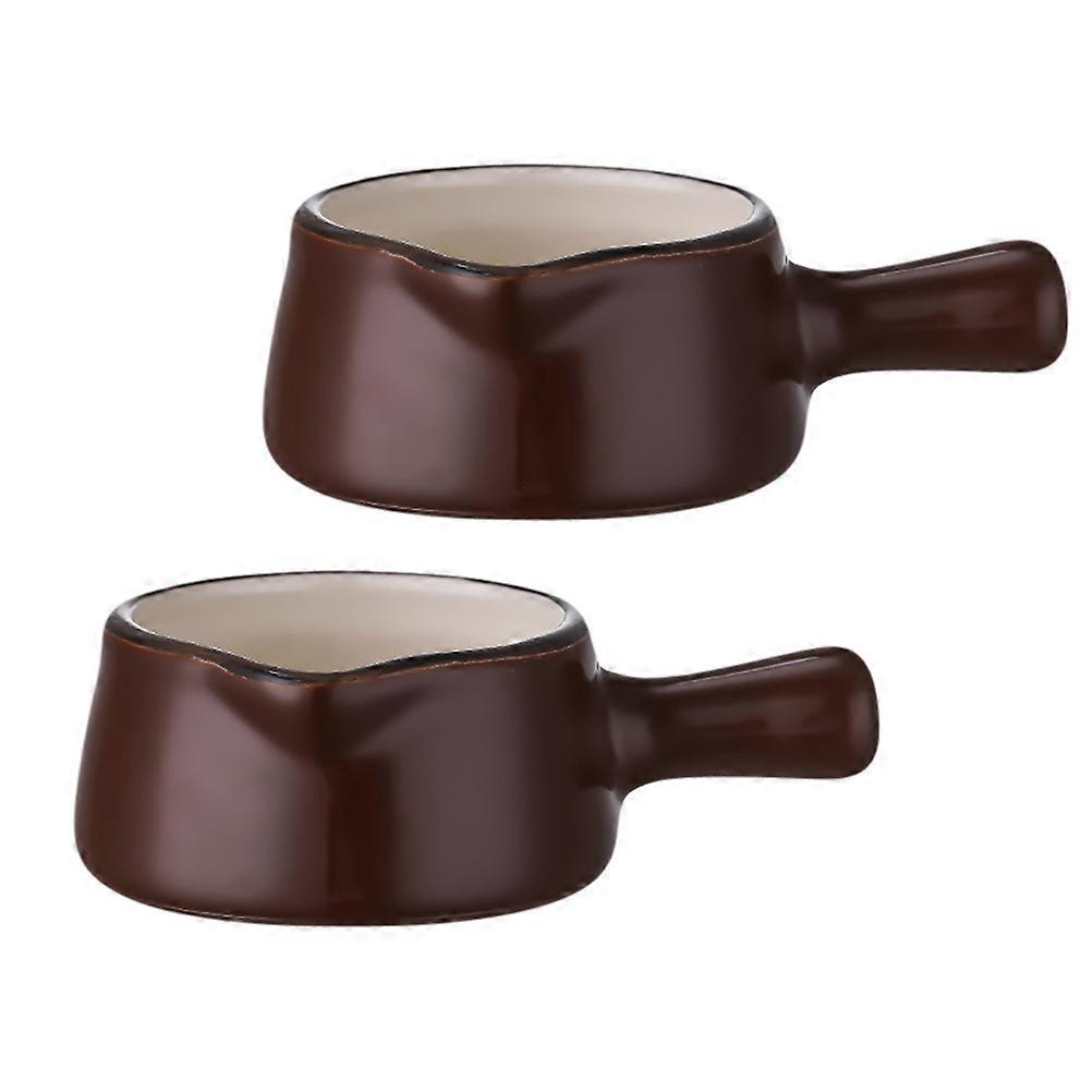 Brown FoodGrade Sauce Bowls for Kitchen with Stable Bottom and Smooth Surface 2pcs