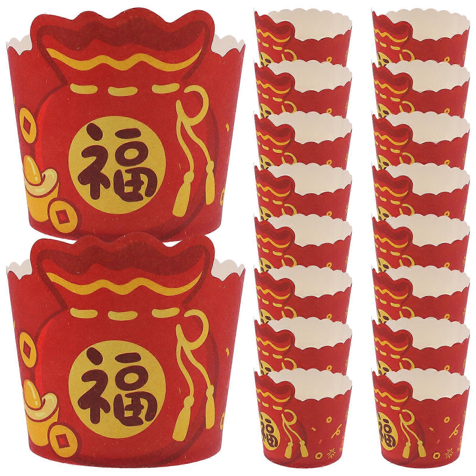 Lucky Bag Shaped Cupcake Liners 50pcs Decorative Wrappers for Baking, Parties, Desserts, Cakes, Chocolates Ideal for Bakery, Shop, and Festival
