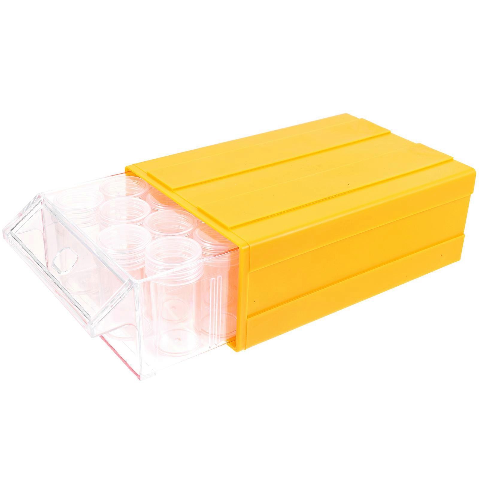 Yellow Jewelry Box for Storage Lightweight ABS Material with Drawer Style 1 Set