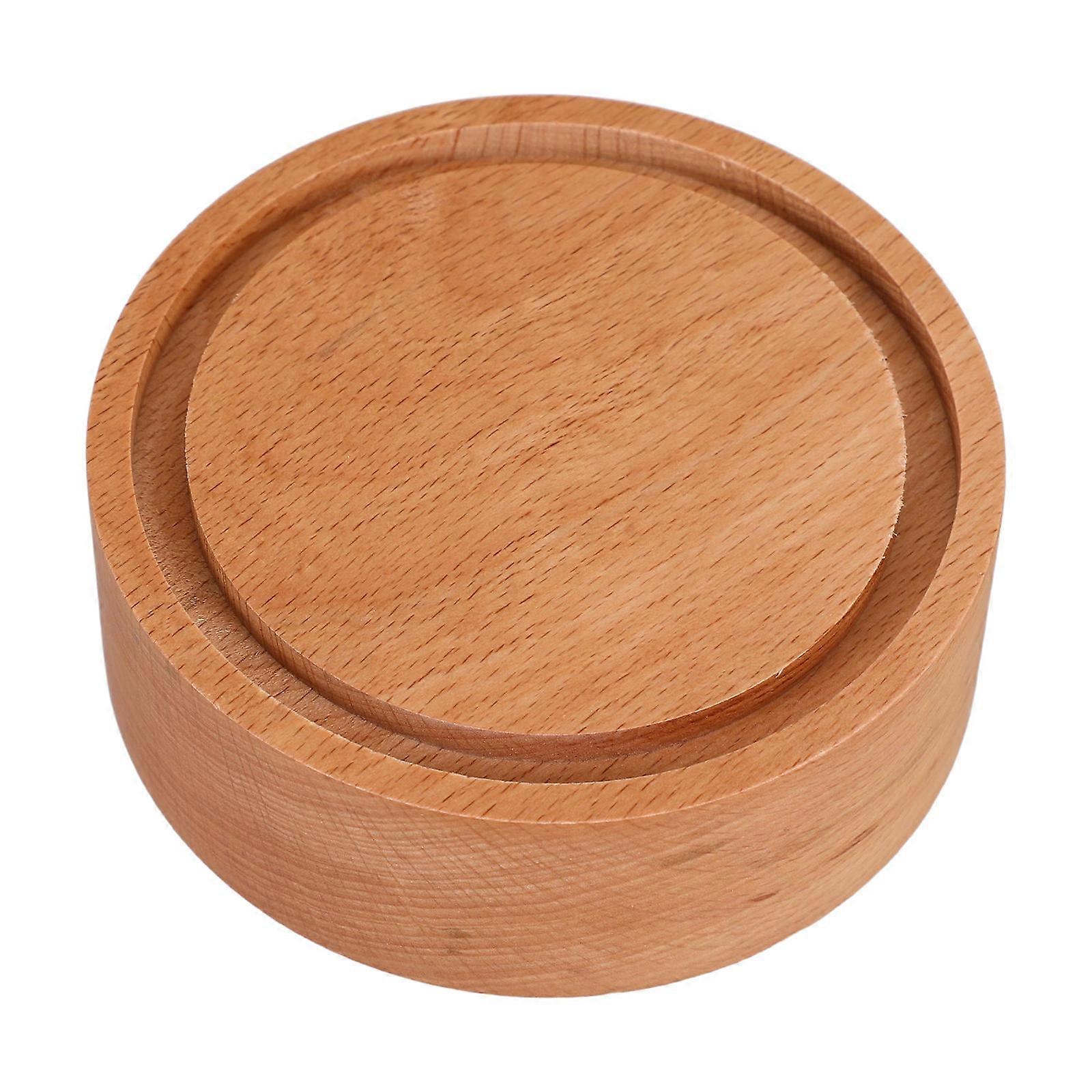 DIY Rotating Music Box Base with Precision Design for Relaxing Craft Projects in Khaki Wood 4.5 inches