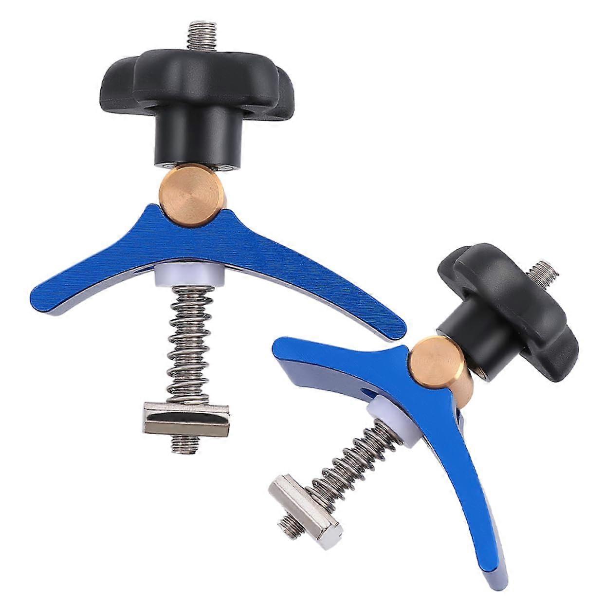 Woodworking Pressure Plate Drill Clamp Track Device Pack of 2 Ratchet Mini Hold-Down Clamps for CNC and Table Use
