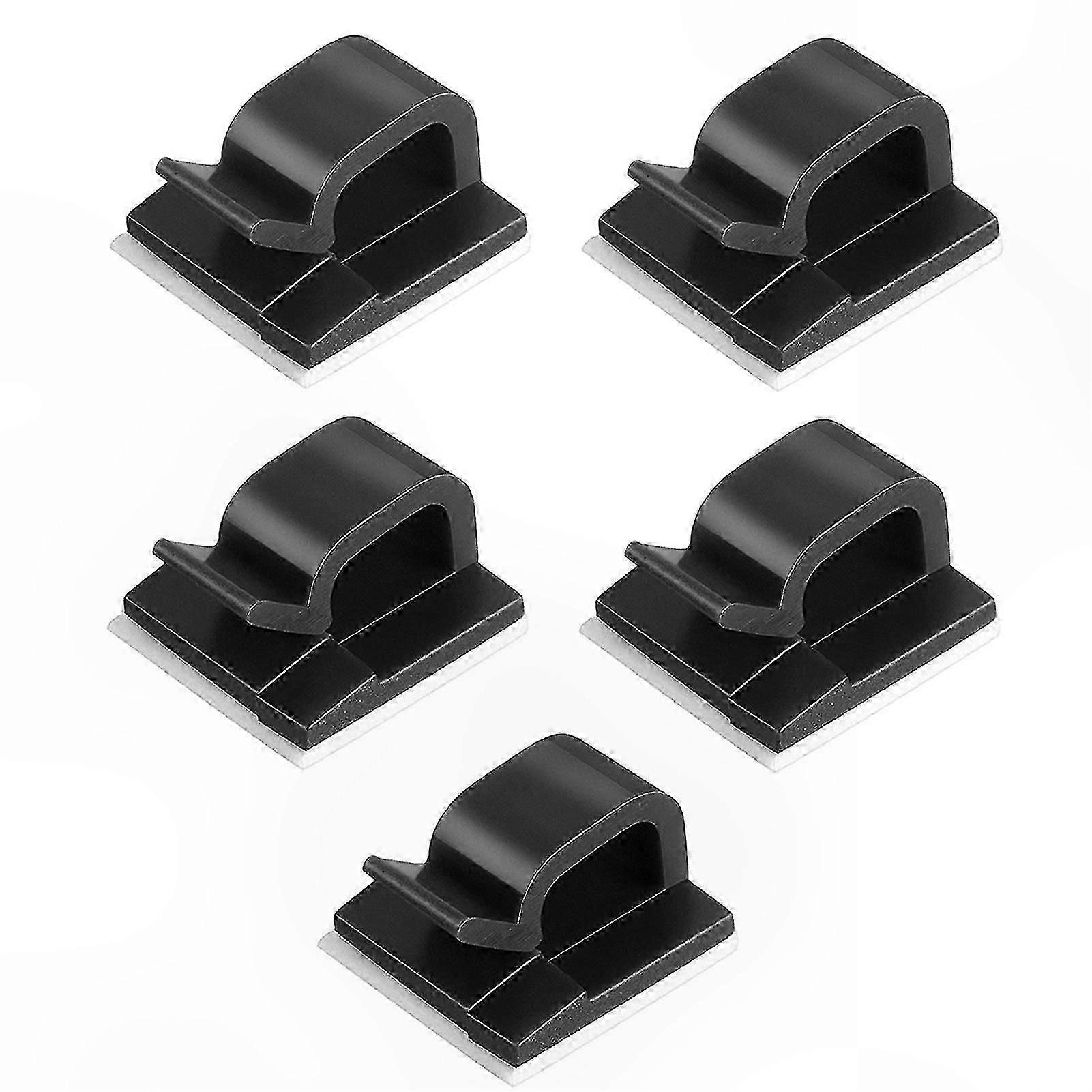 5-Pack Self-Adhesive Cable Clips for Desk Organization Universal Data Cord Storage Solution Office Use
