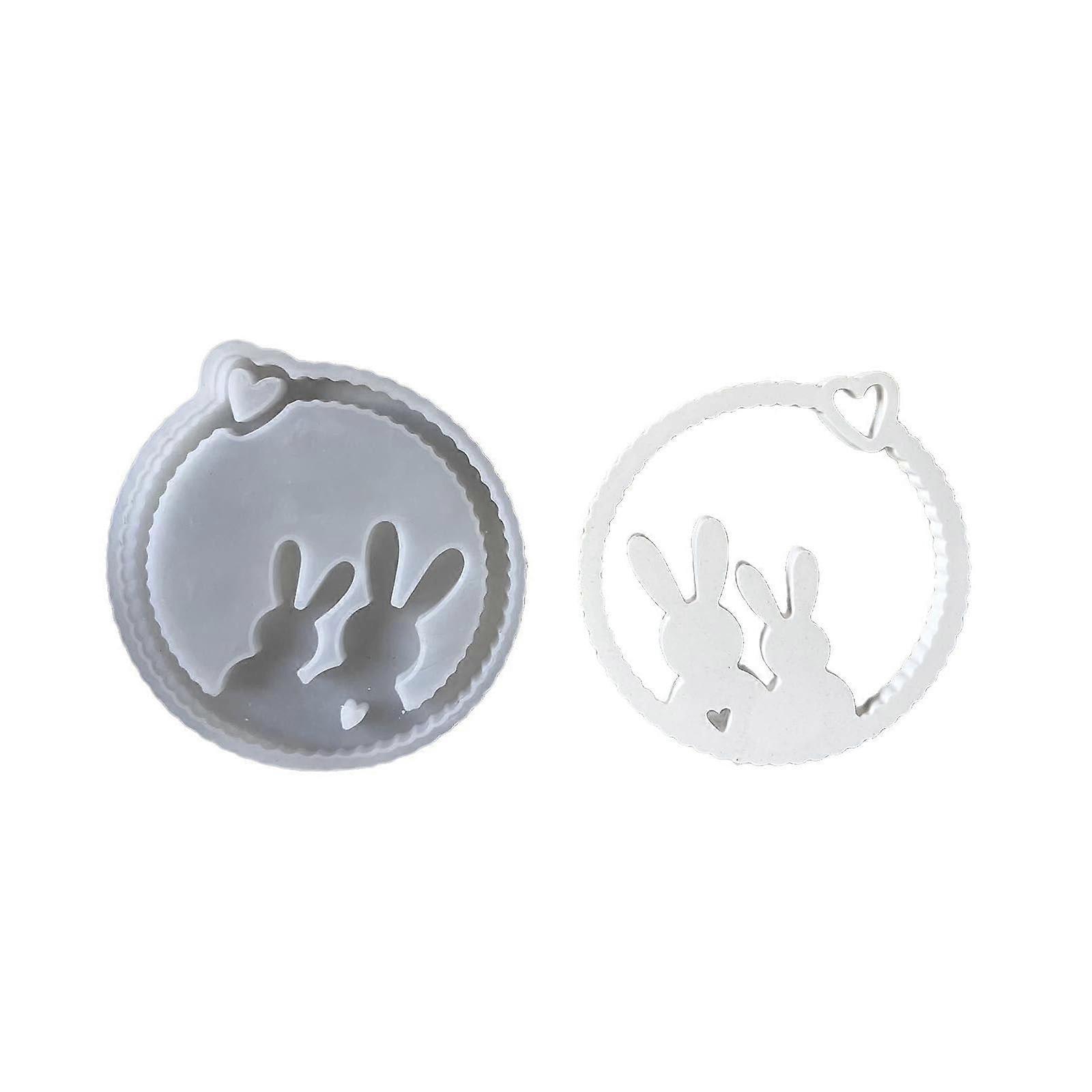 Silicone Mold for Crafts Easter Bunny Pendant Ornament for Handmade Home Door and Wall Decor