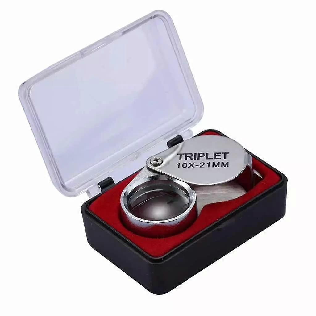 Metal Jewelry Loupe Folding Magnifier With Triple Glass, Size 60x25x18 Mm, Color D, Warm as Ever