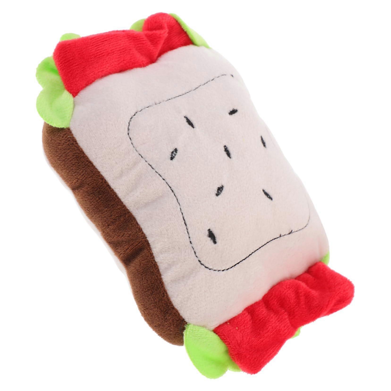 Dog Chew Toy For Small And Medium Dogs, Durable Plush With Squeaker, Dental Care, Sandwich Design, Interactive