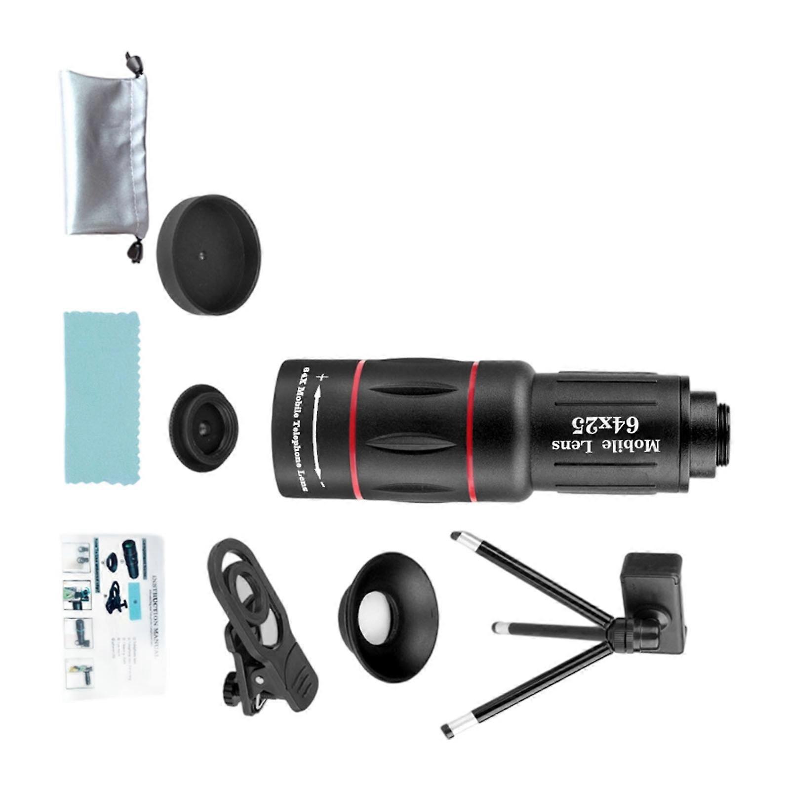 18/28/36/64X Telephoto Lens Magnifier Photography Lens for Most Mobile Phone Picture Video Taking Clip Type Telescope Multicolor