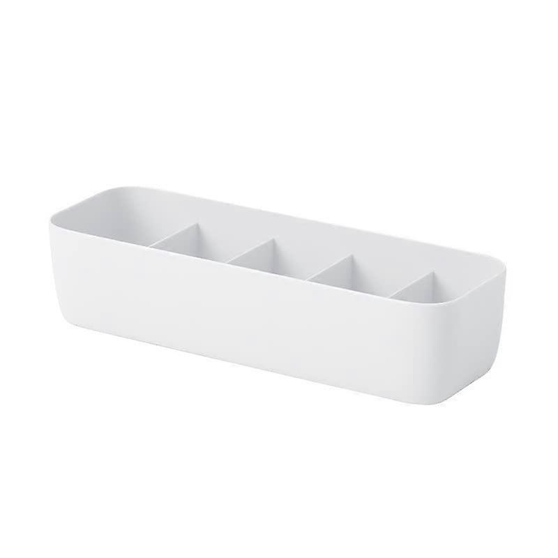Grid Storage Box Plastic Underwear Storage Box Desktop Drawer Organizer Box Can Be Stacked Fabric Boxes for Storage (White, One Size) White One Size