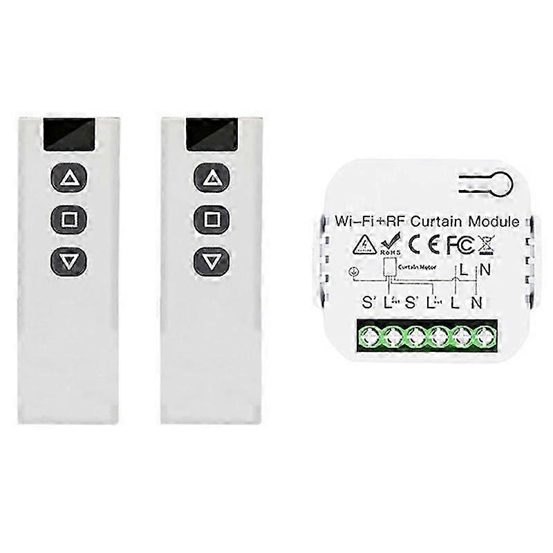 Tuya Smart Life WiFi 433MHz Blind Curtain Switch with RF Remote for Electric Roller Shutters Control