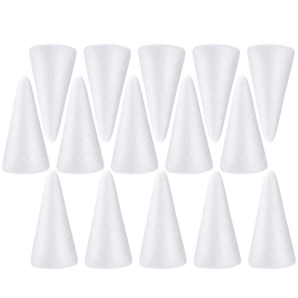 White Foam Cones Pack of 15 – Decorative Craft Cones for Painting, Party Decor, Wedding, Christmas, Showers & Creative DIY Projects