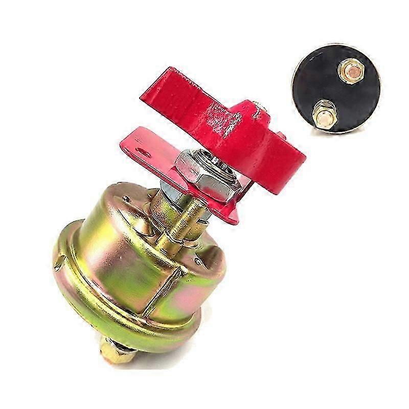 Universal Forklift Excavator Battery Disconnect Switch with Lock Bracket and Metal Knob - Power Cut Off for Marine Use