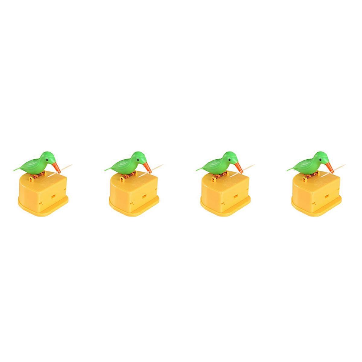 4X Toothpick Dispenser Bird Automatic Bird Toothpick Box Toothpick Holder