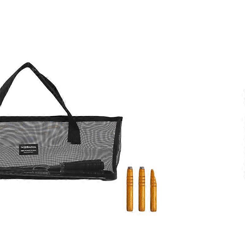 Outdoor barbecue fork, combination of stainless steel and wooden handle, practical with Korean style design