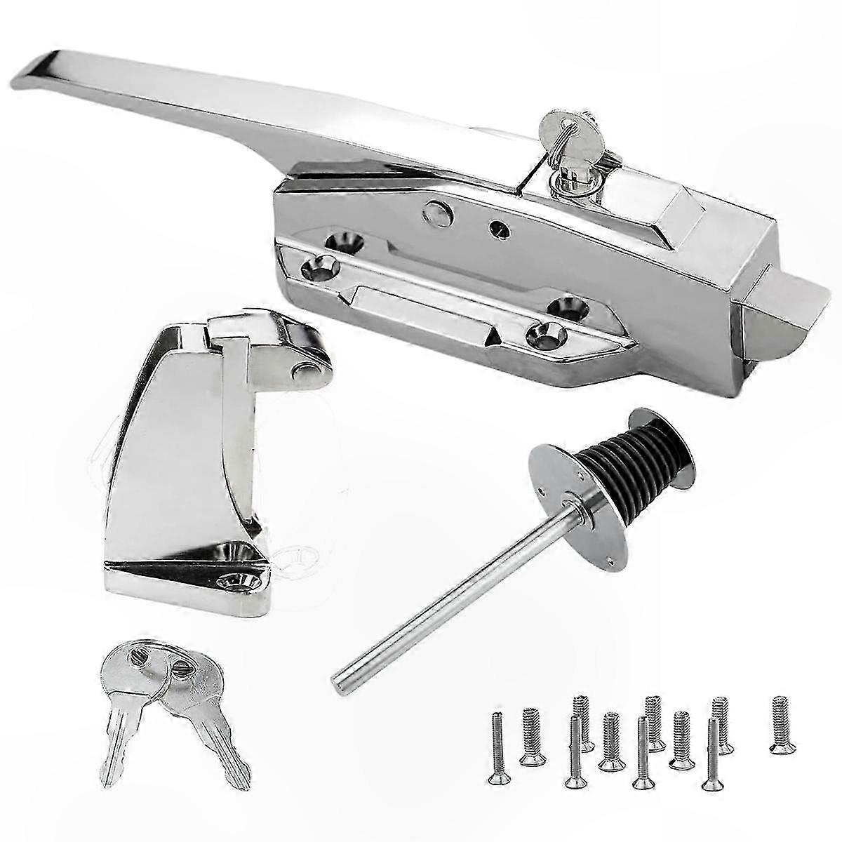 Commercial Walk-In Freezer Door Latch and Cooler Handle Set with Key for Heavy-Duty Use