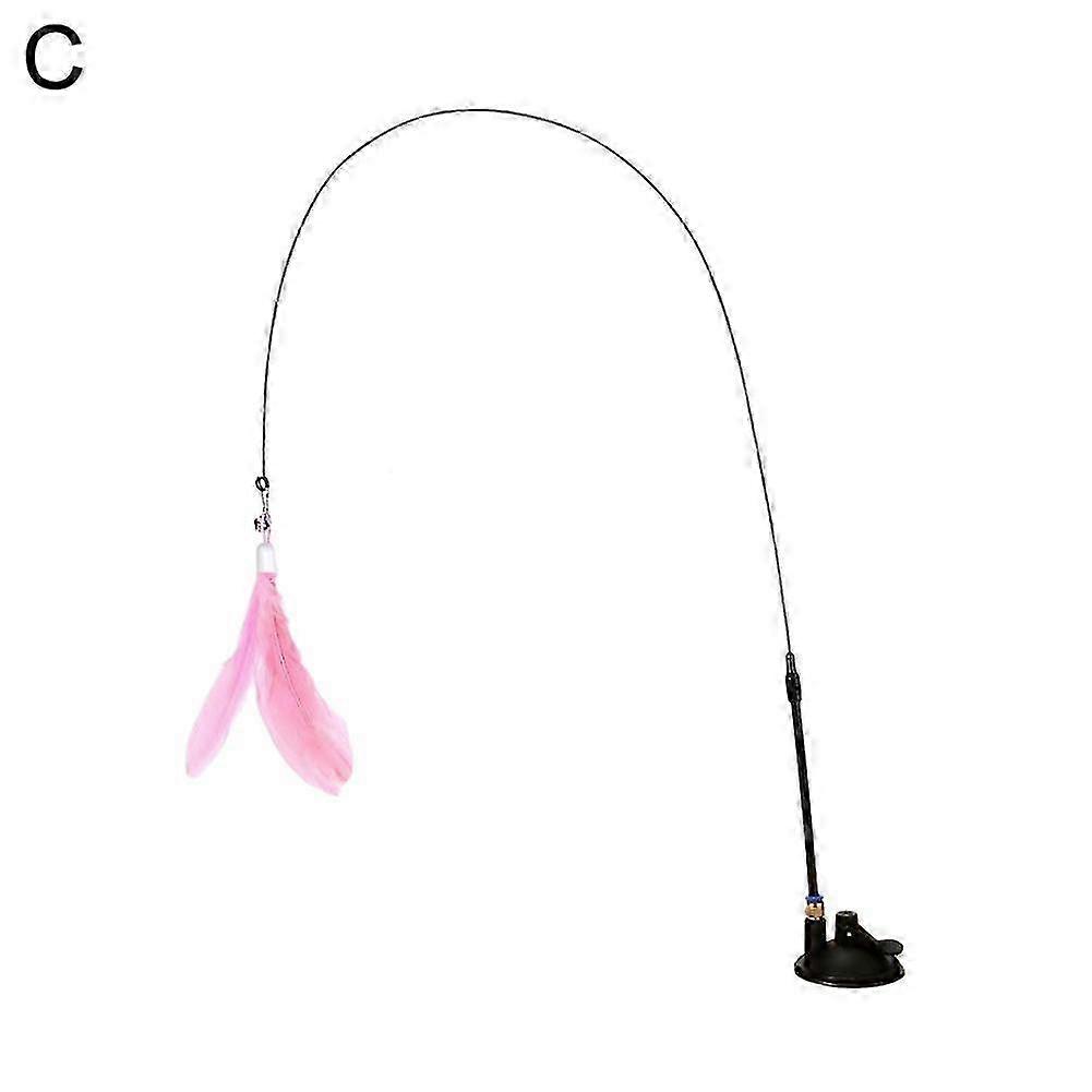 2025 Interactive Feather Wand Toy for Cats - Includes Suction Cup and Feathers