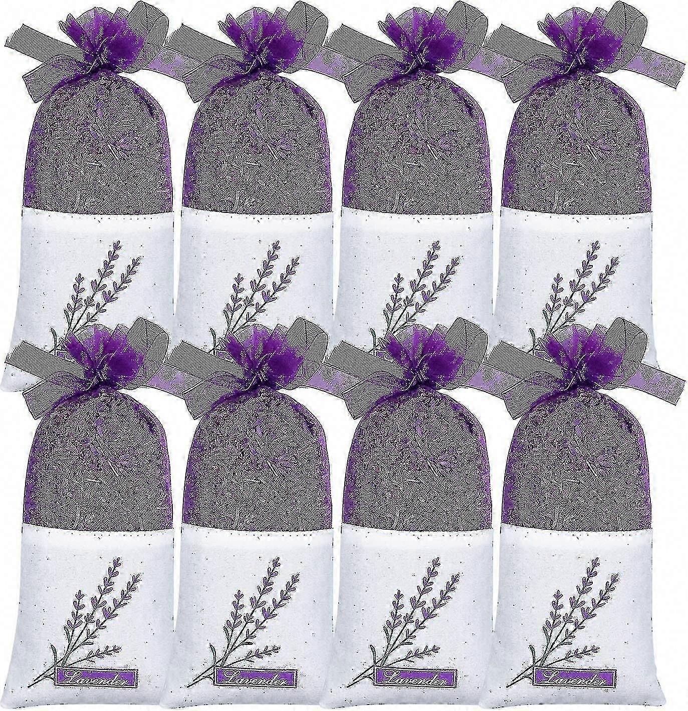 ドライラベンダー小袋 クローゼット、引き出し、ジムバッグ、車、リネンクローゼット、ワードローブ用 8パック