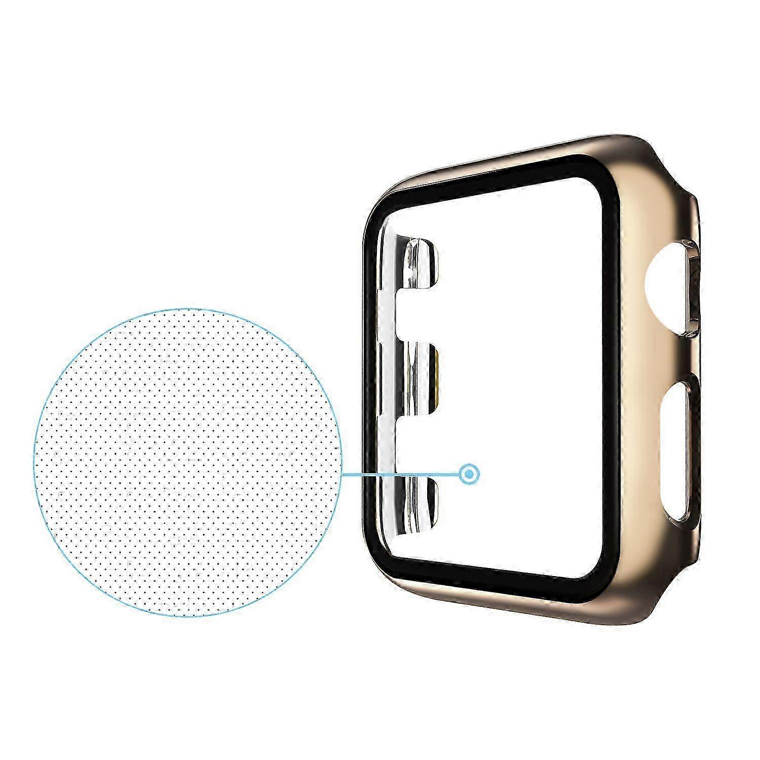 [2 PCS] Case with Tempered Glass Screen Protector for Apple Watch Series 2/3/4/5/6 44mm Hard PC Full Protective Cover