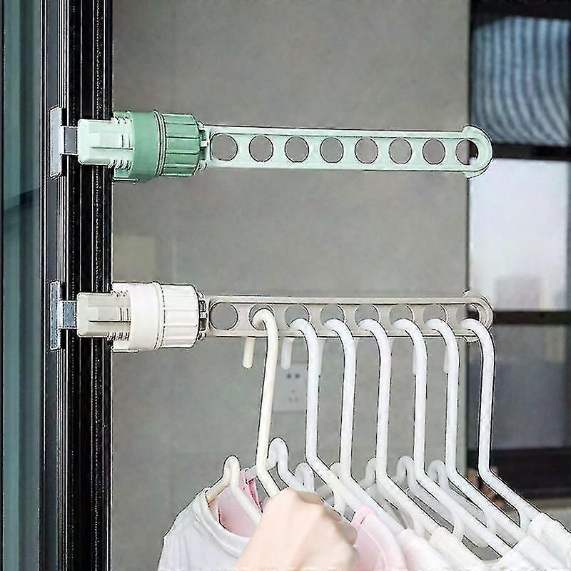 2-Pack Portable Clothes Drying Rack for Travel - Green & Grey Foldable Hanger