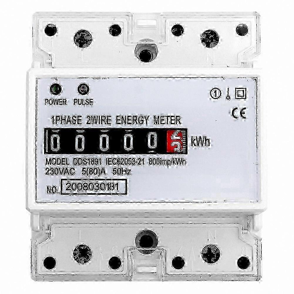 High Precision Single Phase 4P LCD Energy Meter 50Hz 230V Rail Mounted Electric Utility Measurement Device