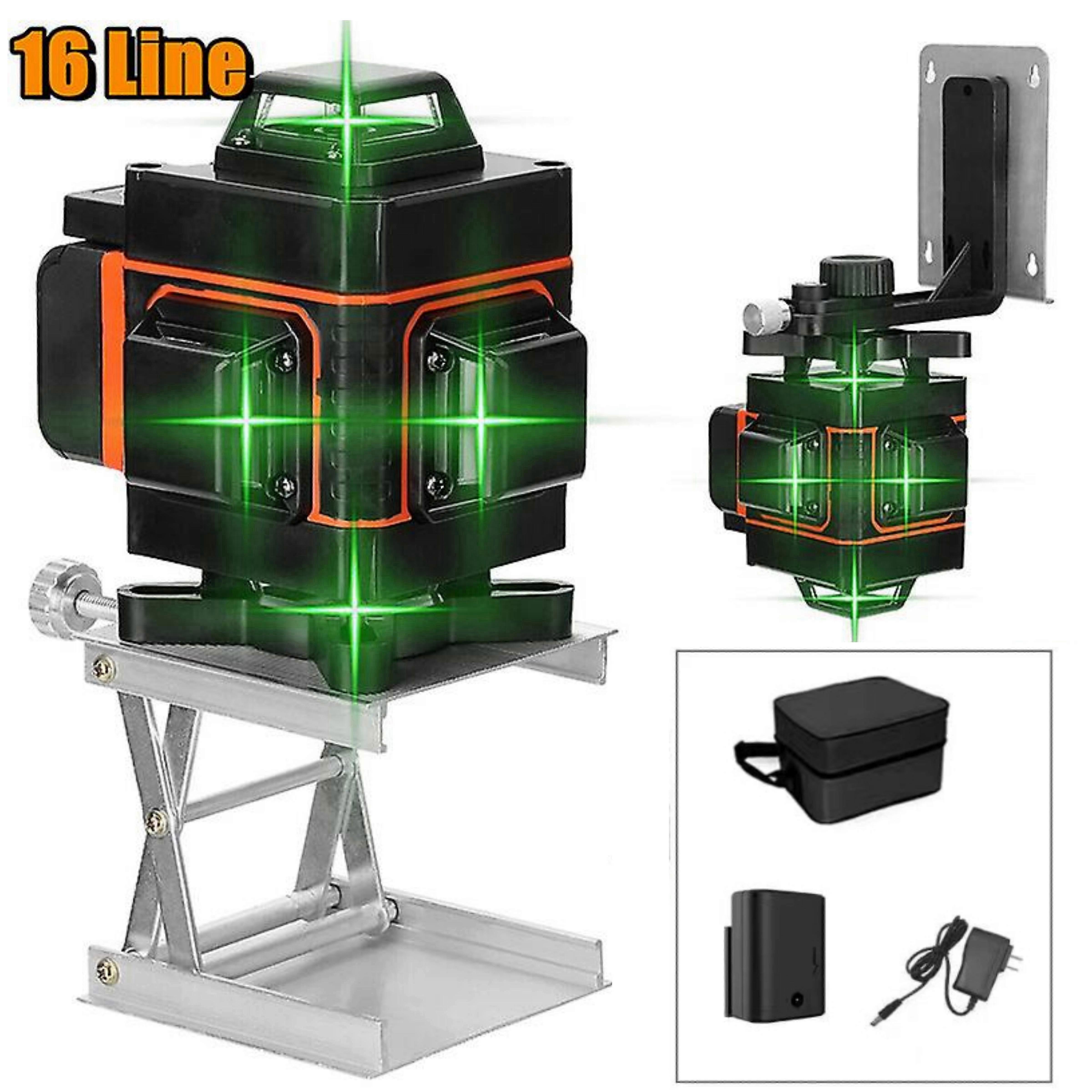 16 Lines Green Laser Level Pro, 4x360 4D Green Cross Line Professional Laser 2025