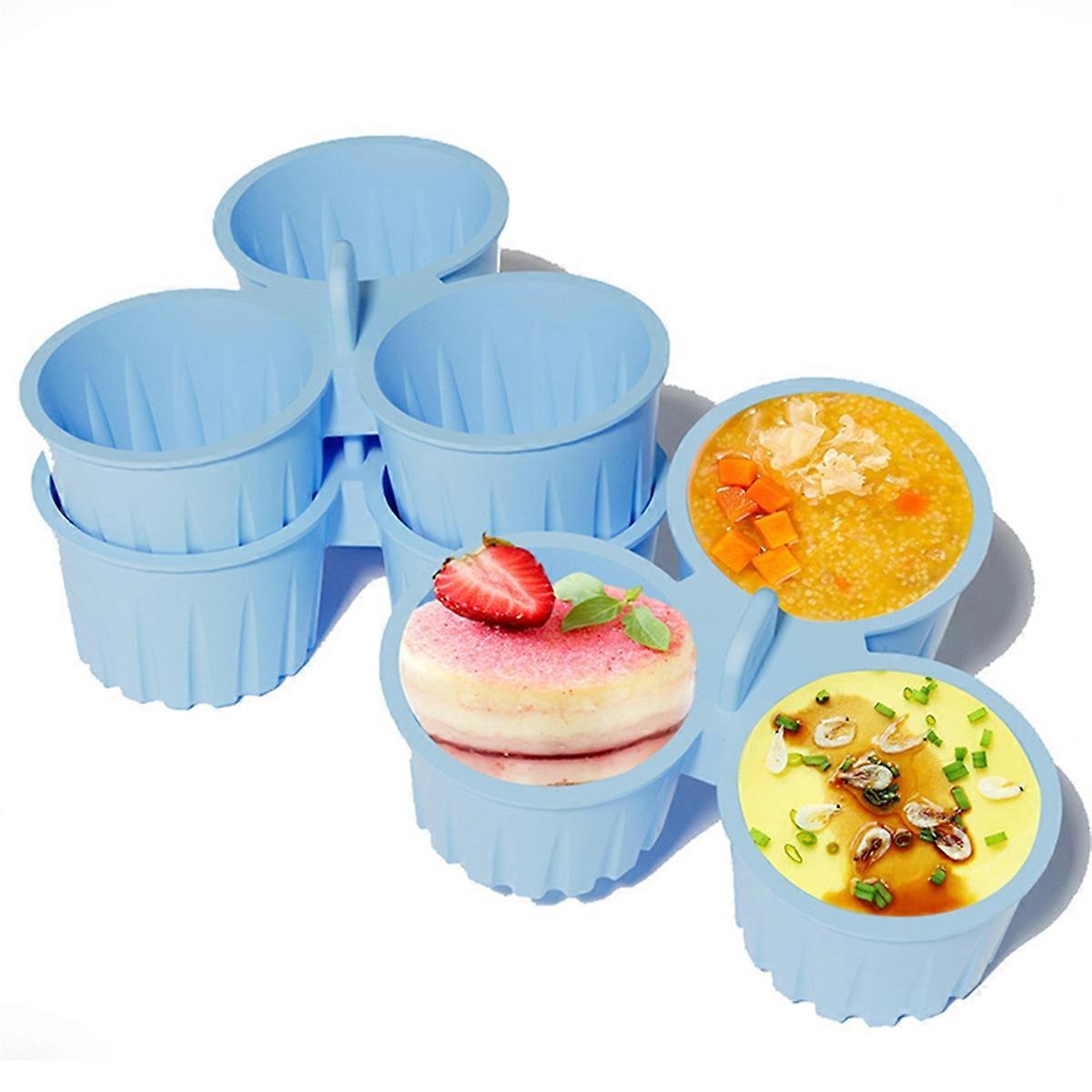 3pcs Steamed Egg Mold 3 Grids Air Fryer Baking Cup Reusable Non-Stick Cupcake Mold DIY Silicone Muf