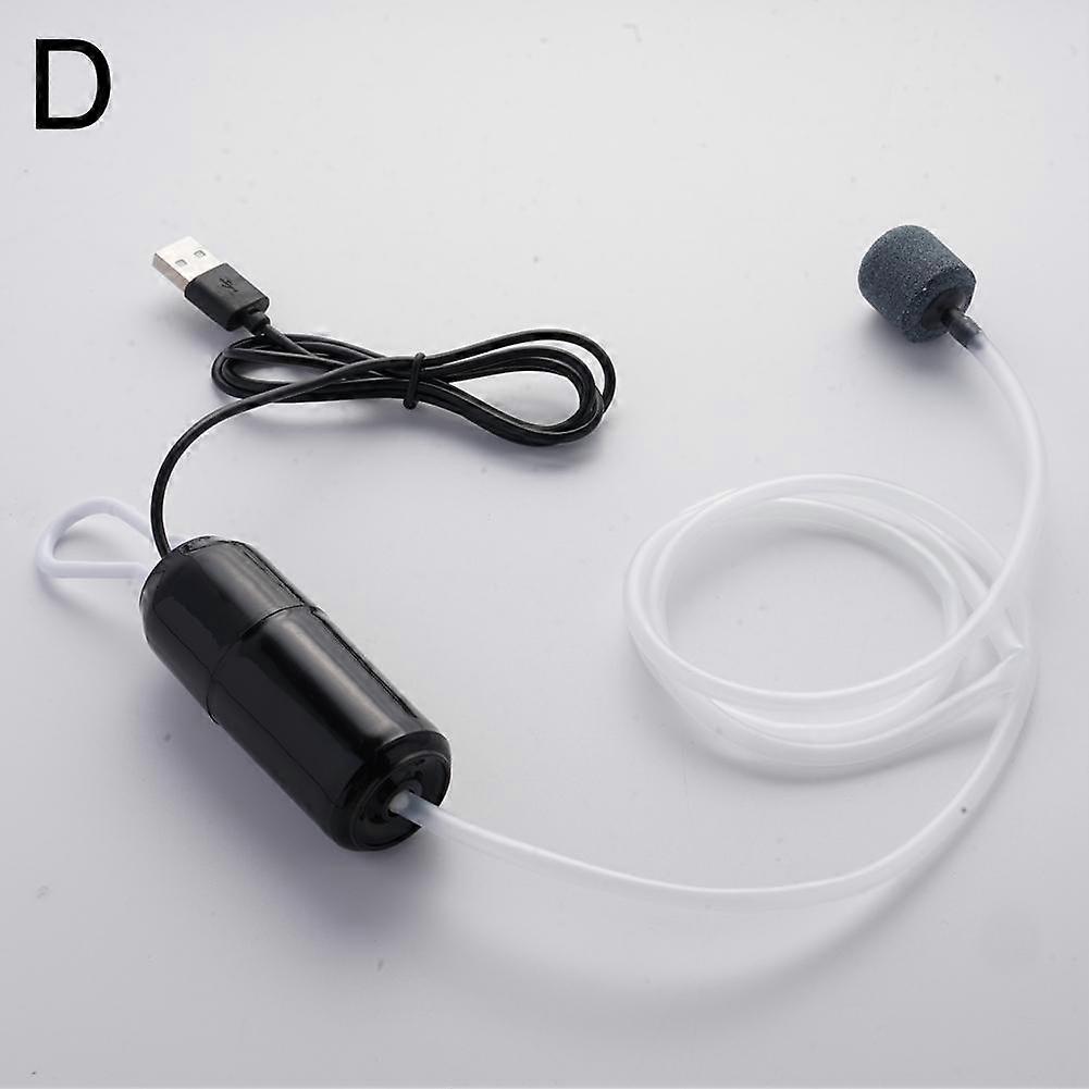 Pompe à oxygène rechargeable par USB, aérateur silencieux pour aquarium avec tuyau en silicone, barboteur portable pour aquarium