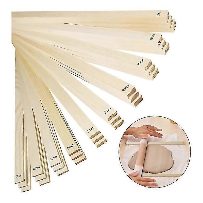 For 30 Piece Pottery Teaching Rolling Clay Sticks Wooden Clay Roller Guide Clay Tools Wooden Rolling