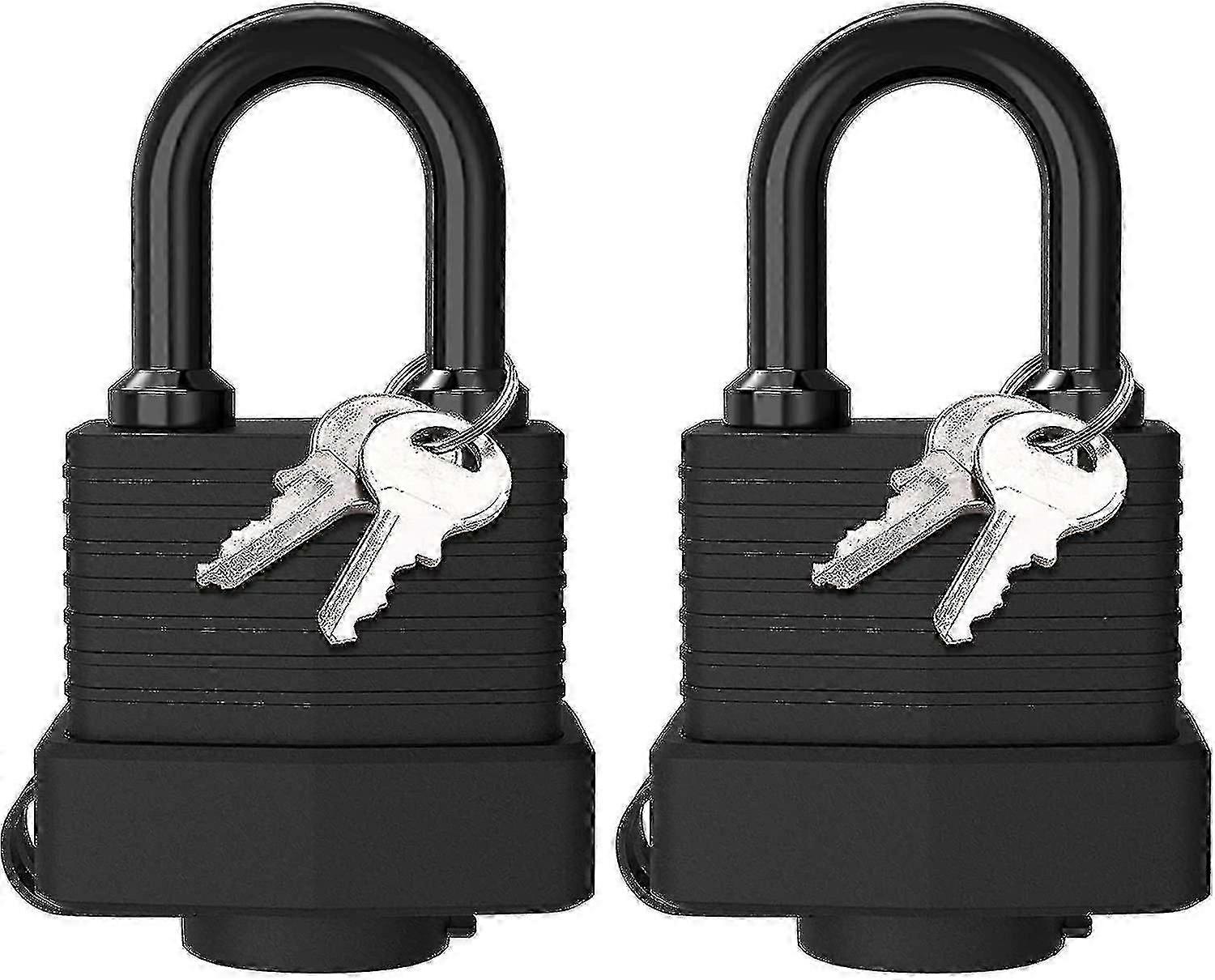 Padlock With Key, [2 Pack] [4 Keys] Padlock Waterproof Lock Key Padlocks 40mm 2025