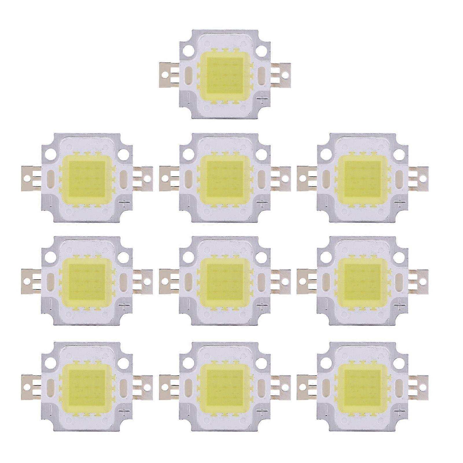 10Pcs 10W LED SMD Chip COB DC 910V For Lamp Flood Light Beads Bulb High Power Cool White