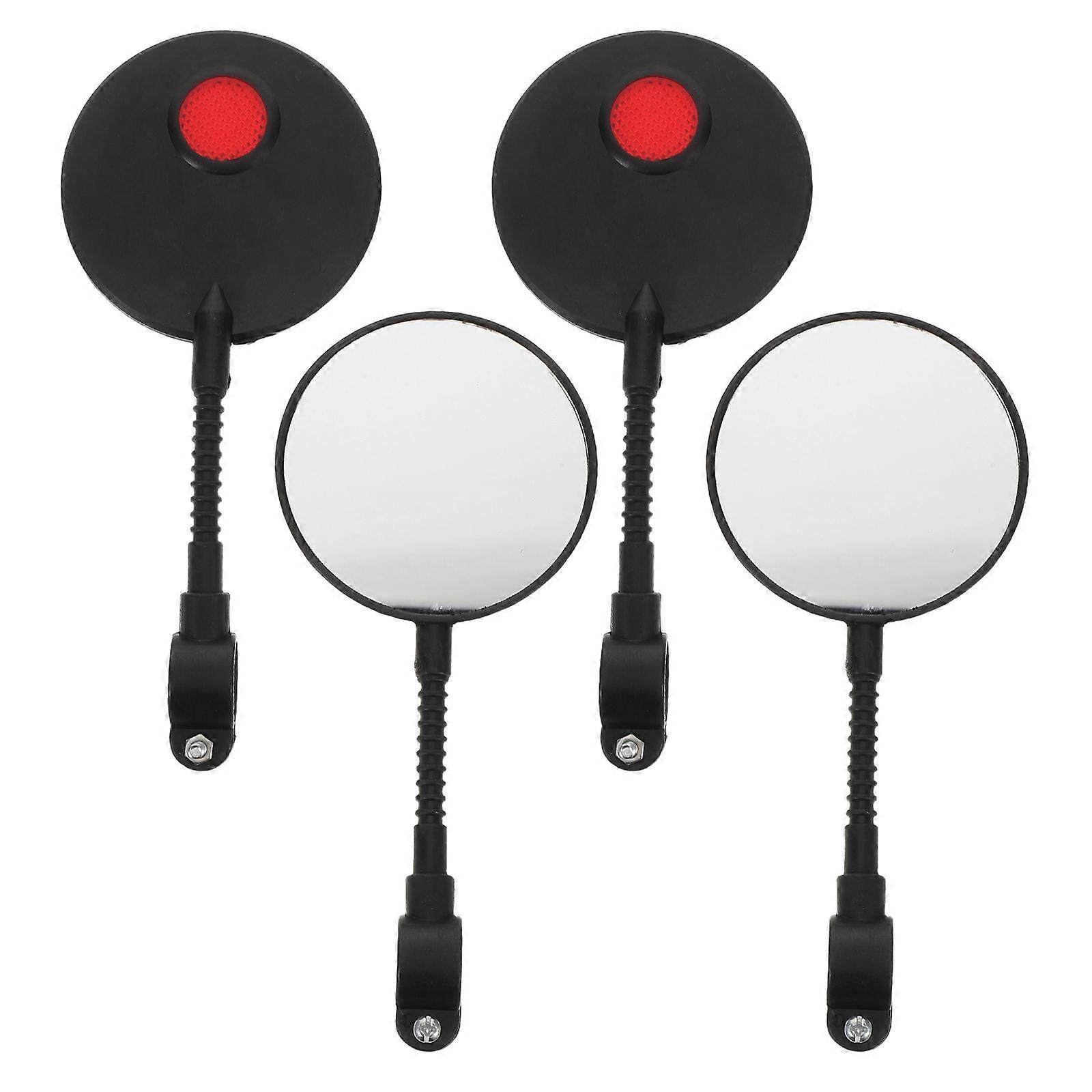 Adjustable Bike Mirror for Handlebar Rearview 16Pcs Set Black Material