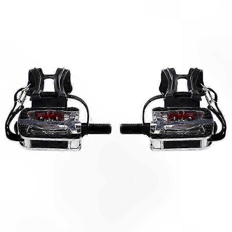 Indoor Cycling Pedals with Toe Cages and Clip System for Spin Bike Exercise Platform 9/16 Thread Size