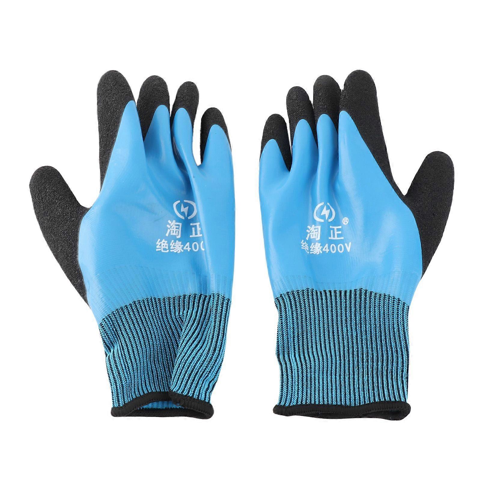 Insulated Electrician Gloves 400V Voltage Resistance Rubber Flame Retardant Insulation Safe 360 Degree Water Resisting