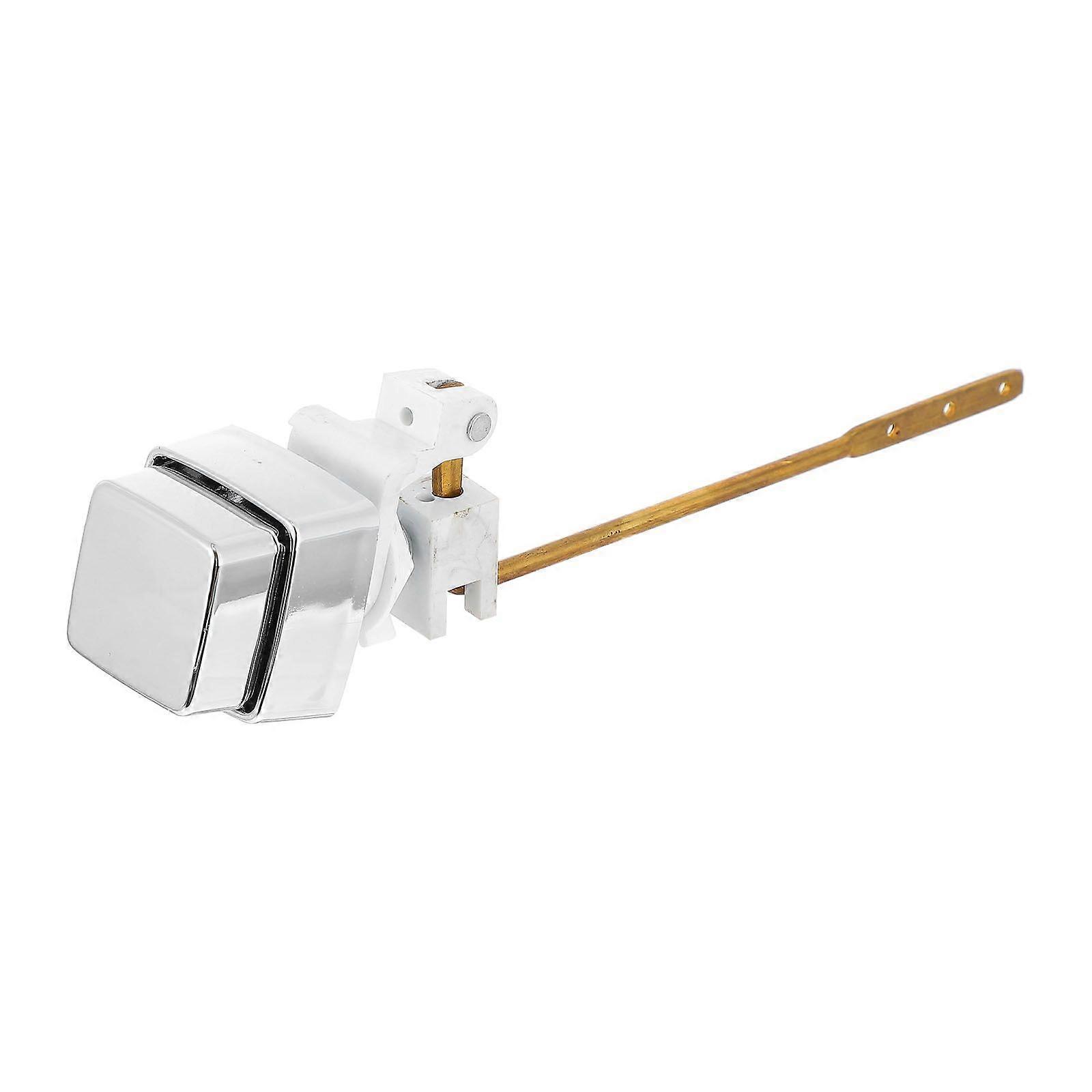 1Pc Toilet Flush Tank Lever Button Copper Toilet Flush (Silver)