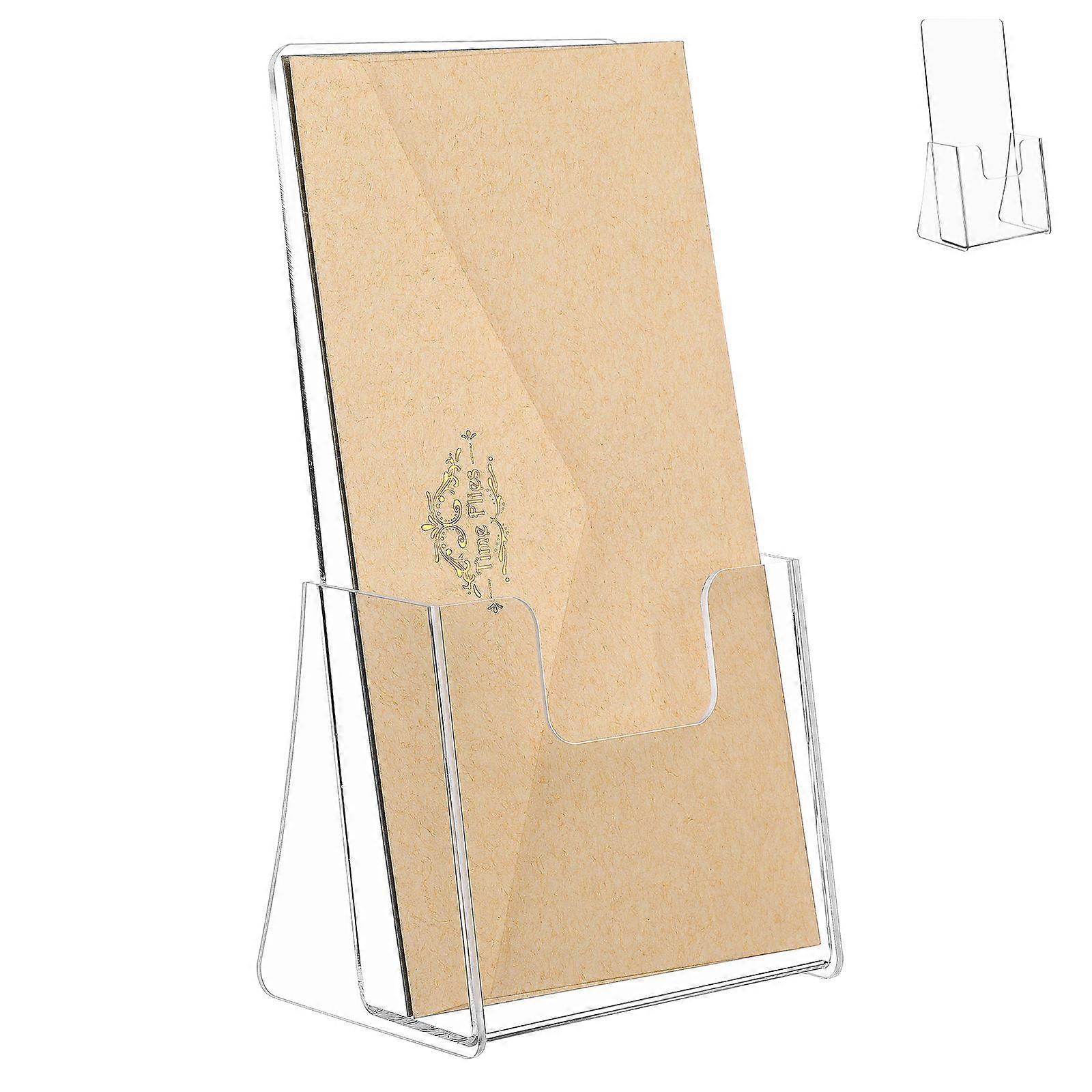 Menu Holder Acrylic Brochure Rack for Supermarkets Transparent Material Showcase Materials 1Set