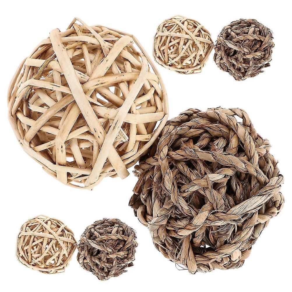 Rabbit Chew Ball Toy for Teeth Grinding 24Pcs Grass Chewing Balls