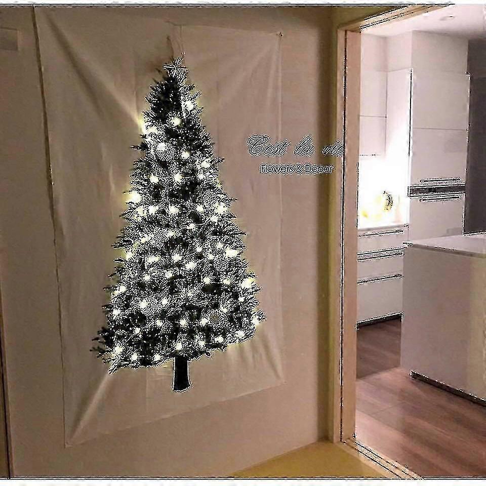 Green Background Fabric Christmas Decorationnot Include Fairy Lights Christmas Tree Wall Hanging