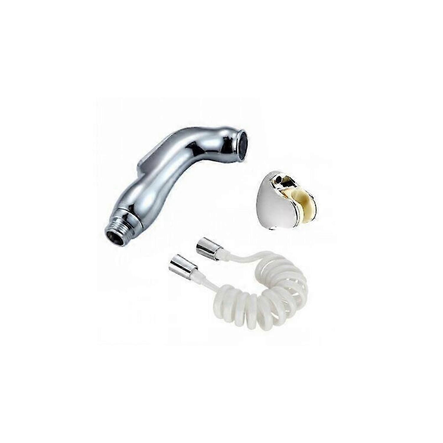 Toilet Bidet Sprayer, Multi-Function Handheld Shower Bidet, Press Type Spray Gun, One-Button Water Discharge (with 1.5m Spring Tube + Perforated Brack